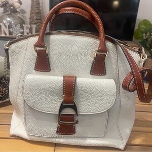 Dooney and Bourke white pebble and Florentine trim noami